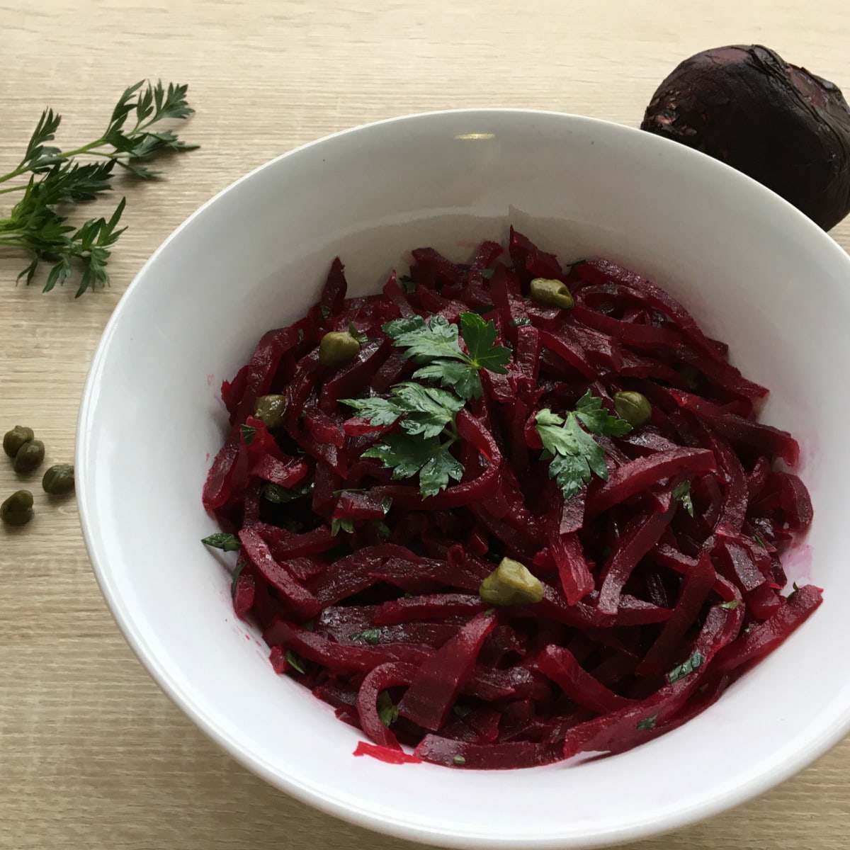 Salade toute simple de betteraves cuites