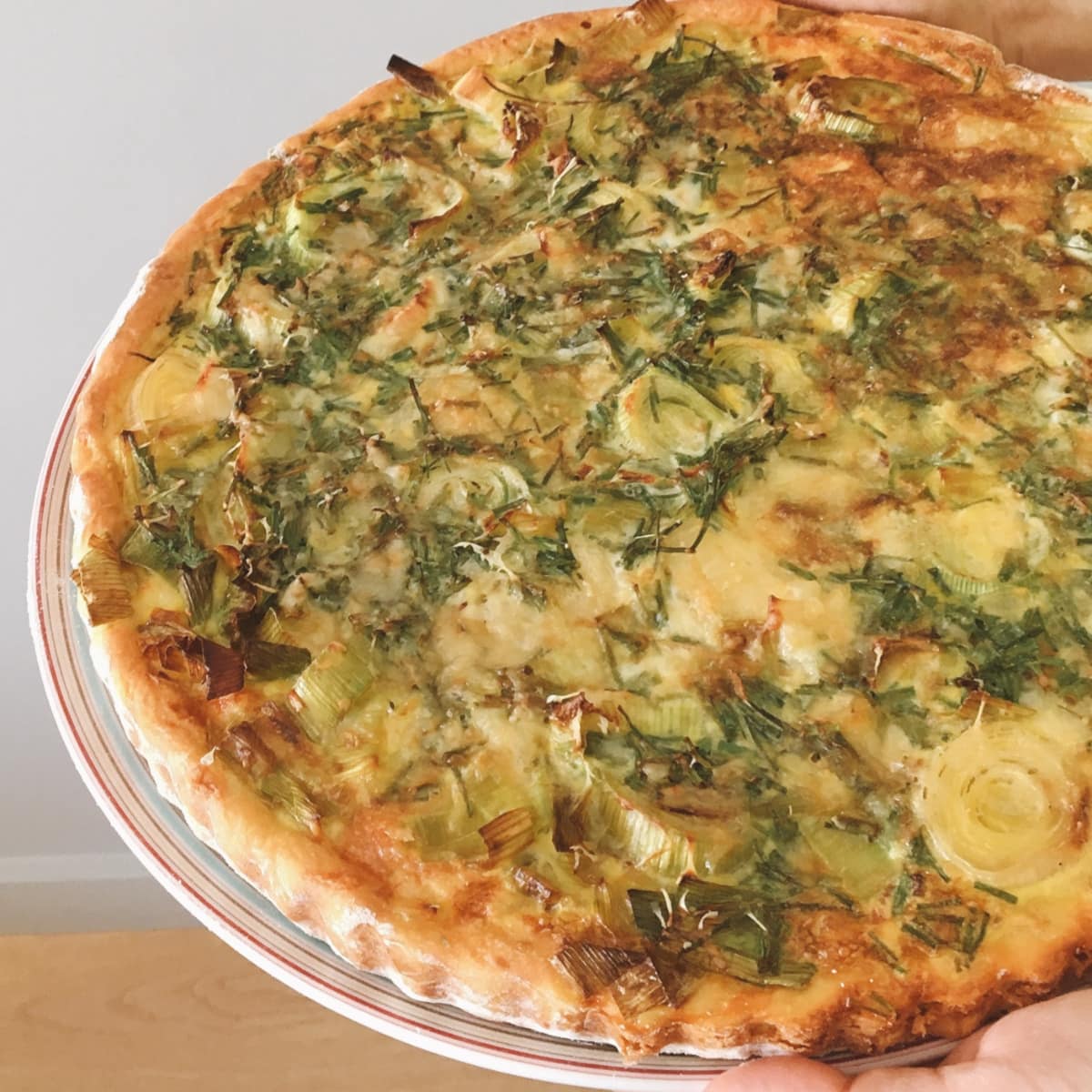 Tarte aux poireaux, pâte légère
