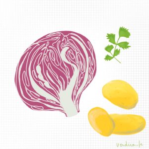 Salade de chou rouge et pommes de terre.